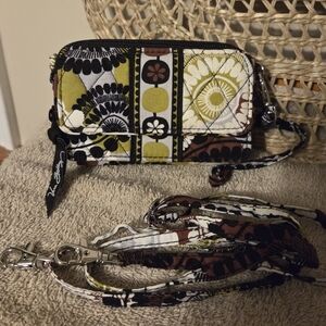 Vera Bradley Black & Green  Crossbody/ Wrislet Bag